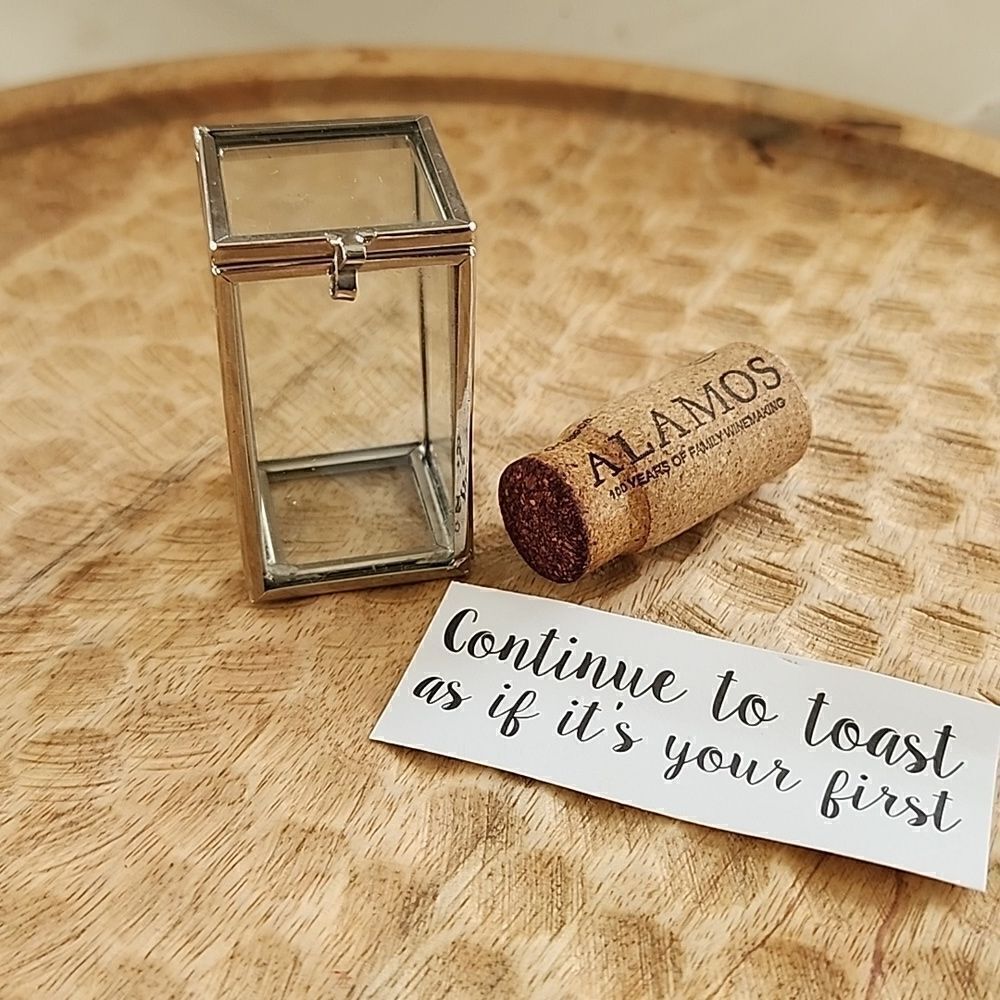🍾Cork Keepsake Glass Box Bridal Wedding